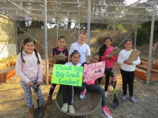 Children holding up signs.