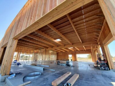 View from underneath a Commercial building under construction