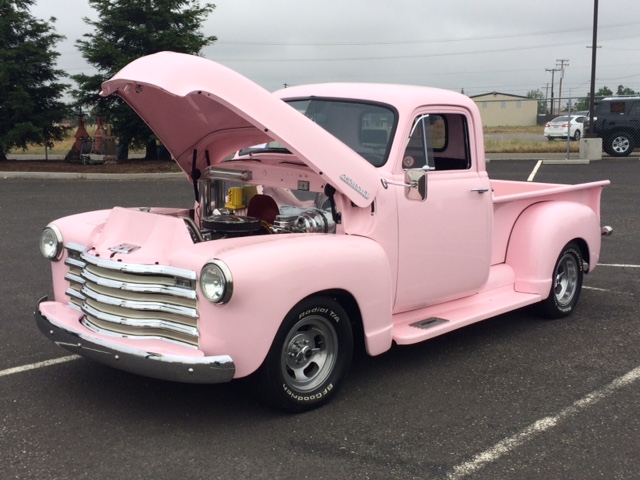 Classic Pink Pick Up Truck